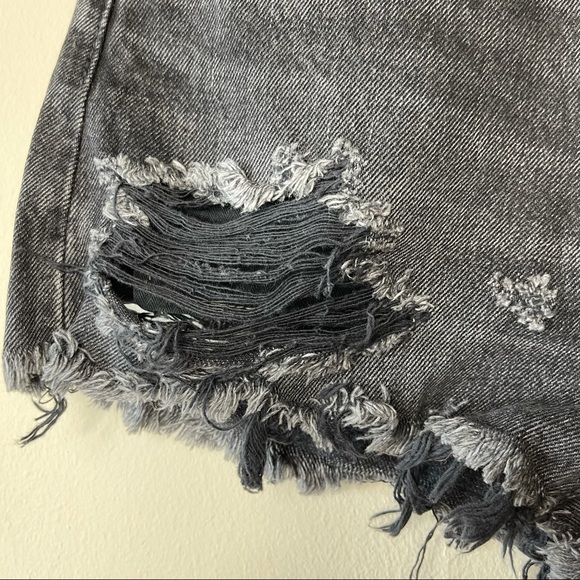 Moussy Vintage Durango Black High Waisted Denim Jean Cuttoff Shorts 24 - Picture 12 of 16